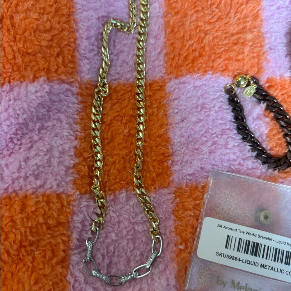 Gold and silver mixed metal Chain Necklace by b.b. lila